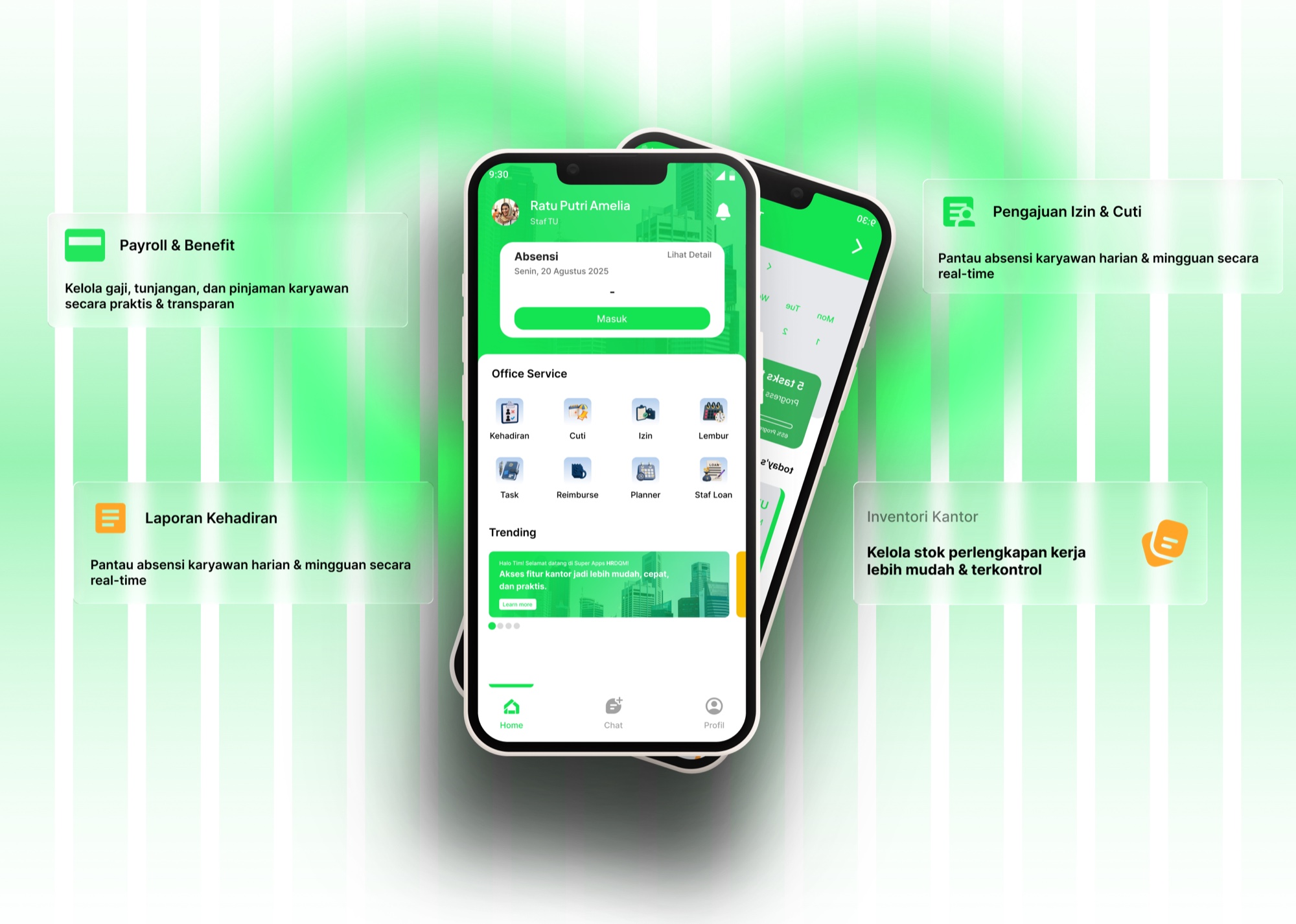 Mockup aplikasi Human Resources